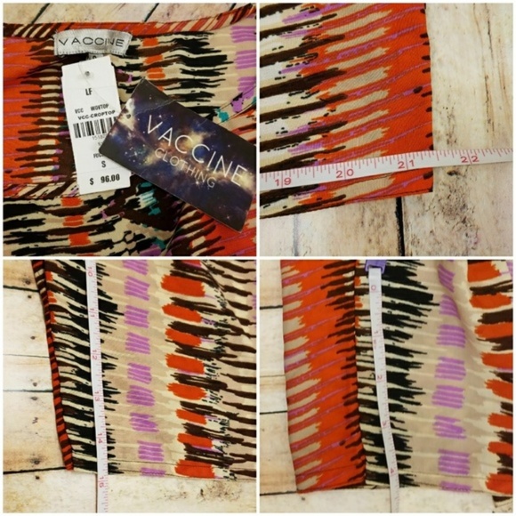 LF Vaccine Boat Neck Crop Pattern Top - Picture 2 of 3